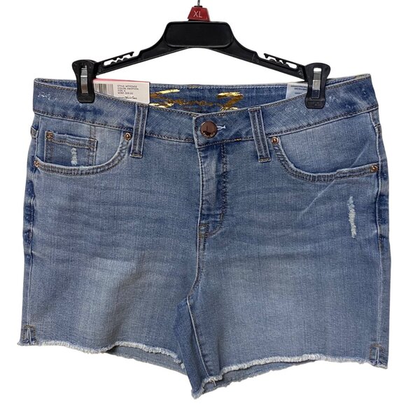 Seven7 Womens 5" Inseam Denim Shorts Fray Hem Comfort Stretch Size 8 NWT - Picture 2 of 8